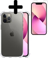 iPhone 13 Pro Hoesje Siliconen Shock Proof Case Met Screenprotector - iPhone 13 Pro Case Hoesje Cover Transparant Met Screenprotector