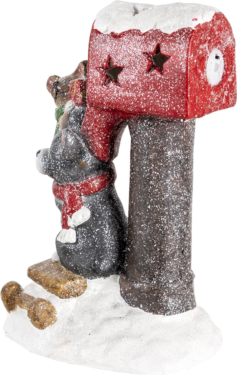 Beeld Hond 22x19x35 cm Rood Polyresin Woonaccessoires