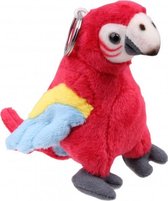 sleutelhanger papegaai 12 cm pluche rood