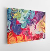 Canvas schilderij - Macro close up of different color oil paint. colorful acrylic. modern art concept   -     593532782 - 80*60 Horizontal
