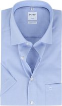 OLYMP Overhemd Luxor Korte Mouw Ruit Blauw - maat 40