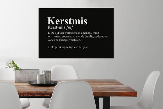 Tableau sur toile Noël - Définition de Noël - Citations - Dictionnaire - Proverbes - 90x60 cm - Décoration murale