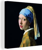 Canvas Schilderij Meisje met de parel - Johannes Vermeer - 50x50 cm - Wanddecoratie