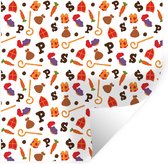 Muurstickers - Sticker Folie - Sinterklaas - Sint - Sinterklaas Decoratie - Kinderen - Jongens - Meisjes - Kids - 120x120 cm - Plakfolie - Muurstickers Kinderkamer - Zelfklevend Behang XXL