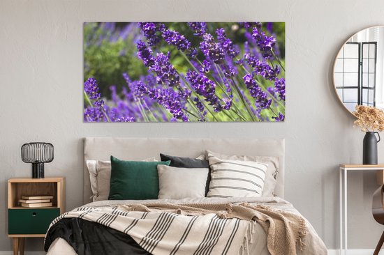 Tableau sur toile Lavande mauve vif dans la nature - 160x80 cm - Décoration murale Art