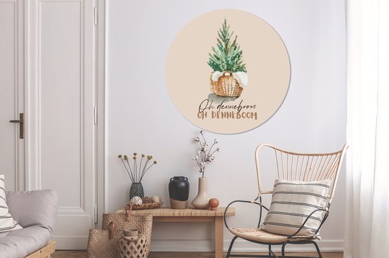 Wall Circle - Wall Circle Indoor - Noël - Citations - Oh pin oh pin - Proverbes - ⌀ 120 cm - Décoration murale - Peintures ronds XXL