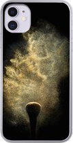 Geschikt voor iPhone 11 hoesje - Goud poeder op een zwarte achtergrond - Siliconen Telefoonhoesje