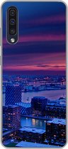 Geschikt voor Samsung Galaxy A50 hoesje - Rotterdam - Lucht - Roze - Siliconen Telefoonhoesje