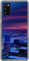 Geschikt voor Samsung Galaxy A41 hoesje - Rotterdam - Lucht - Roze - Siliconen Telefoonhoesje