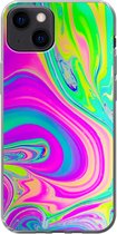 Geschikt voor iPhone 13 hoesje - Vormen - Kleur - Kunst - Psychedelisch - Siliconen Telefoonhoesje