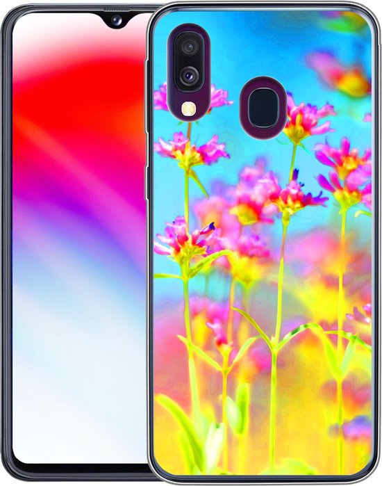 Coque Samsung Galaxy A40 - Fleurs - Art - Psychédélique - Siliconen