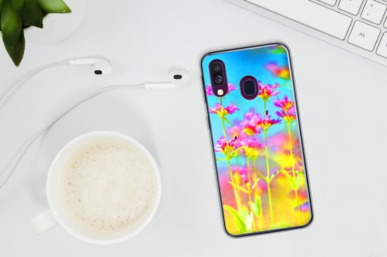 Coque Samsung Galaxy A40 - Fleurs - Art - Psychédélique - Siliconen