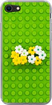 Geschikt voor iPhone 7 hoesje - Ondervloer met bloemen - Siliconen Telefoonhoesje