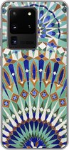 Geschikt voor Samsung Galaxy S20 Ultra hoesje - Een Marokkaanse mozaïekmuur met verschillende vormen - Siliconen Telefoonhoesje