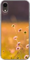 Geschikt voor iPhone XR hoesje - Bloemen - Licht - Roze - Siliconen Telefoonhoesje