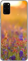 Geschikt voor Samsung Galaxy S20 Plus hoesje - Bloemen - Goud - Zon - Siliconen Telefoonhoesje