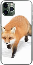 Geschikt voor iPhone 11 Pro hoesje - Vos - Sneeuw - Winter - Siliconen Telefoonhoesje