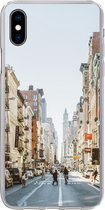 Geschikt voor iPhone Xs hoesje - Drukke straat in New York - Siliconen Telefoonhoesje