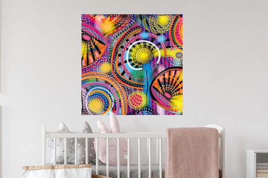 Stickers muraux - Formes - Art - Motifs - Psychédélique - 80x80 cm - Feuille adhésive