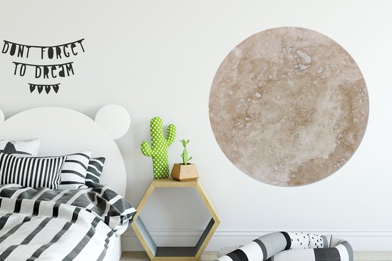 WallCircle - Wall Circle - Wall Circle Indoor - Marbre beige et blanc - 150x150 cm - Décoration murale - Peintures Ronds