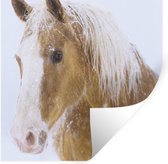 Muurstickers - Sticker Folie - Paard - Sneeuw - Winter - 30x30 cm - Plakfolie - Muurstickers Kinderkamer - Zelfklevend Behang - Zelfklevend behangpapier - Stickerfolie