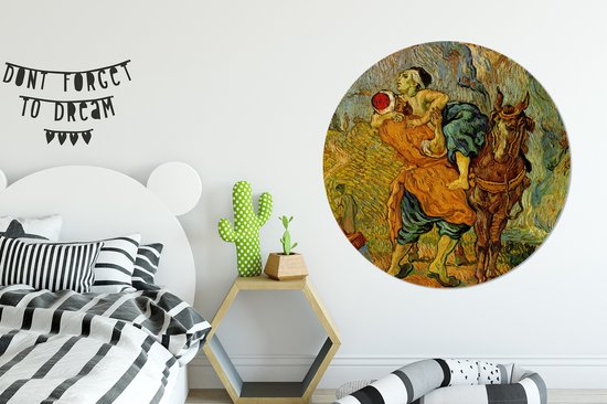 WallCircle - Stickers muraux muraux - Cercle de papier peint - Le Bon Samaritain - Vincent van Gogh - ⌀ 140 cm - Cercle mural - Autocollant - Autocollant papier peint rond