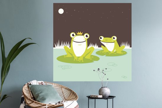 Stickers muraux - Film adhésif - Grenouilles - Nénuphar - Water - 120x120 cm - Film adhésif - Stickers muraux chambre enfant - Papier peint autocollant XXL - Papier peint autocollant - Film adhésif