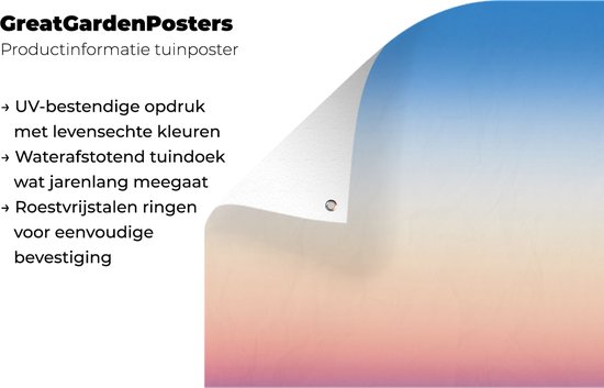 Tuinposter 40x80 cm - Tuindecoratie Regenboog - Zee - Kust - Poster voor in de tuin - Buiten decoratie - Schutting tuinschilderij - Tuindoek muurdecoratie - Wanddecoratie balkondoek