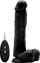 Vibrating Realistic Cock - 9" - With Scrotum - Black - Realistic Vibrators