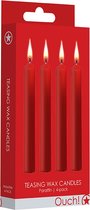 Teasing Wax Candles - Parafin - 4-pack - Red - Massage Candles