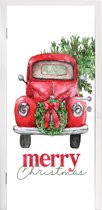Deursticker Kerst - Auto - Spreuken - Quotes - Merry Christmas - 80x205 cm - Deurposter