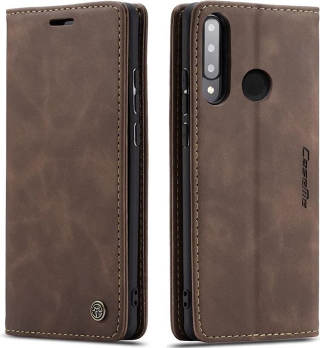 CaseMe Book Case - Geschikt voor Huawei P30 Lite Hoesje - Donkerbruin