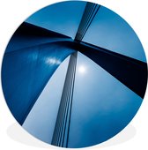 WallCircle - Wall Circle - Wall Circle Indoor - Pont - Blauw - Abstrait - 60x60 cm - Décoration murale - Peintures Ronds