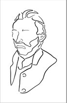 Walljar - Van Gogh Line art - Muurdecoratie - Poster met lijst