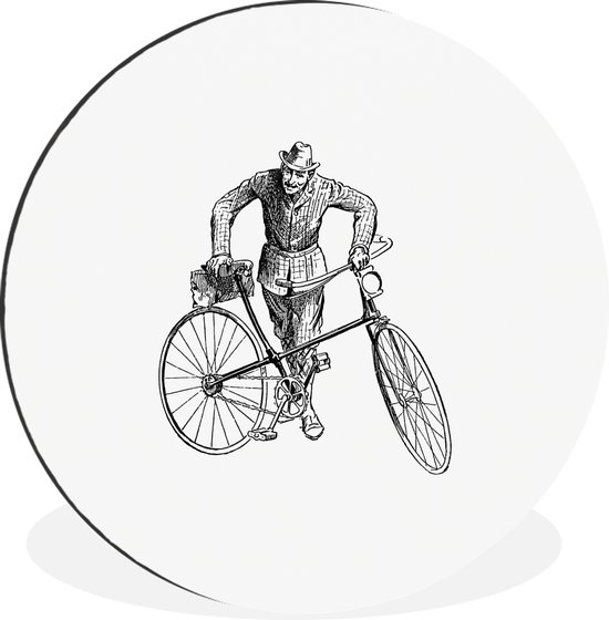 Cercle mural - Cercle mural - Vélo - Homme - Vintage - Aluminium - ⌀ 60 cm - Intérieur et Extérieur