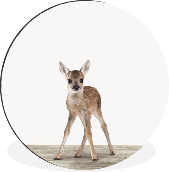 WallCircle - Cercle Mural - Cercle Mural - Animaux - Cerf - Bébé - Aluminium - Dibond - 60x60 cm - Intérieur et Extérieur
