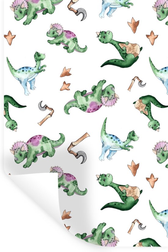 Muurstickers - Sticker Folie - Kinderkamer - Dinosaurus - Voet - Jongens - Meisjes - Kinderen - 20x30 cm - Plakfolie - Muurstickers Kinderkamer - Zelfklevend Behang - Zelfklevend behangpapier - Stickerfolie