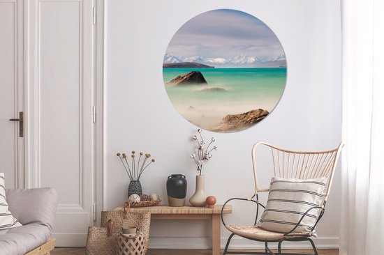 Cercle mural - Cercle mural Indoor - ⌀ 150 cm - Plastique - Montagnes - Water - Nouvelle-Zélande