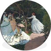 WallCircle - Wandcirkel - Muurcirkel - Vrouwen in de tuin - Claude Monet - Aluminium - Dibond - ⌀ 30 cm - Binnen en Buiten