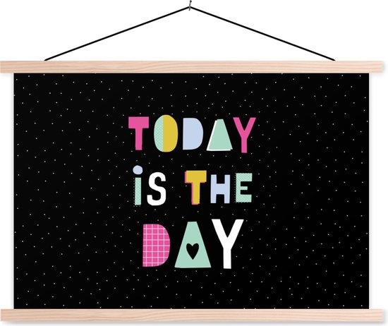 Porte-affiche avec affiche - Affiche scolaire - Été - Citation - Zwart - 150x100 cm - Lattes vierges