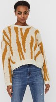 Vero Moda Trui Vmzelma Ls O-neck Jacquard Blouse Ga 10248910 Birch Dames Maat - XS