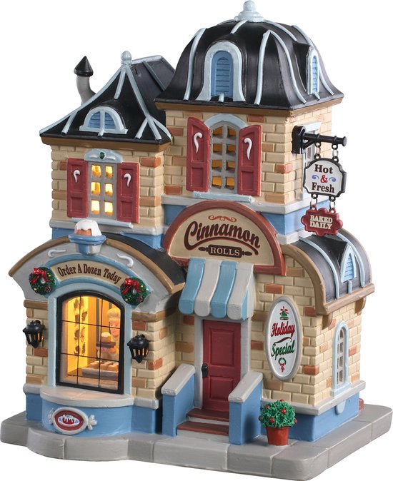 Lemax - 'Cinnamon Roll Shop' - Verlicht gebouw - Exclusief adapter (werkt ook op batterijen)