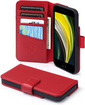 iPhone SE (2020/2022) / iPhone 7 / iPhone 8 Hoesje - Luxe MobyDefend Wallet Bookcase - Rood - GSM Hoesje - Telefoonhoesje Geschikt Voor: Apple iPhone SE (2020/2022) / iPhone 8 / iP