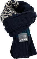 J&JOY - Sjaal Mannen Churchill River Blue & Navy Jacquard