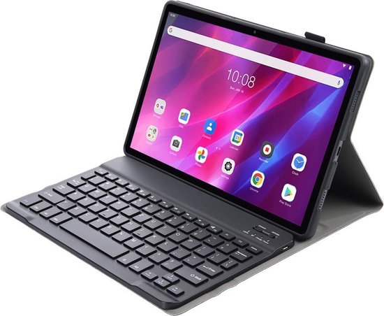 Cazy Lenovo Tab K10 hoes met toetsenbord - QWERTZ toetsenbord - Zwart