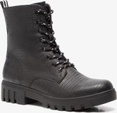 Blue Box dames croco veterboots - Zwart - Maat 37