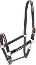 PFIFF Leren halster PFIFF met strass steentjes Cob Zwart