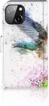 Wallet Book Case geschikt voor iPhone 13 Mini Hoesje Vogel