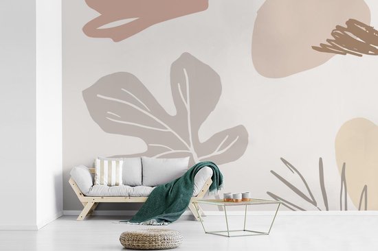 Papier peint - Papier peint photo Été - Feuille - Grijs - Largeur 420 cm x hauteur 280 cm