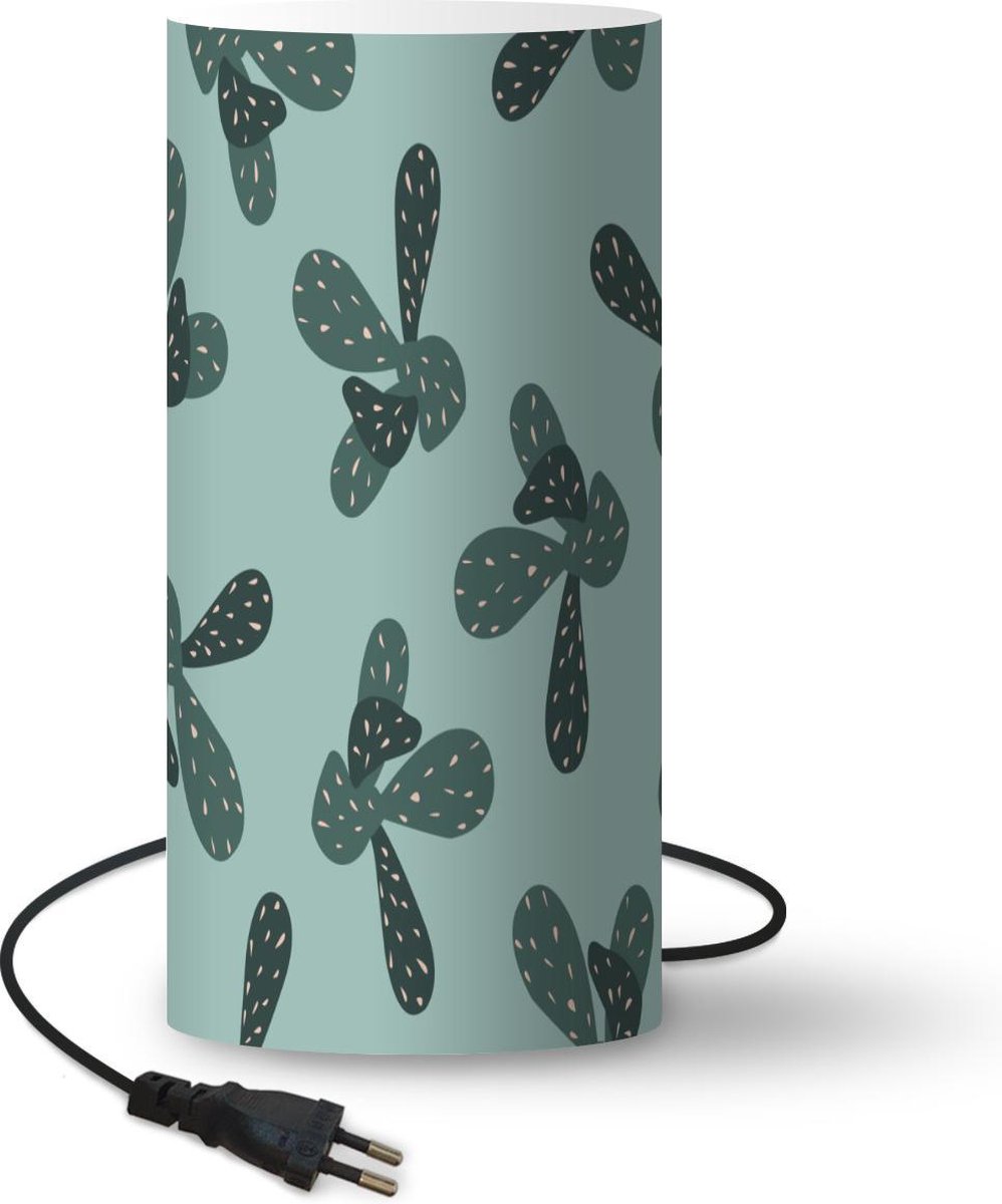 Lamp - Nachtlampje - Tafellamp slaapkamer - Zomer - Cactussen - Pastel - 33 cm hoog - Ø15.9 cm - Inclusief LED lamp